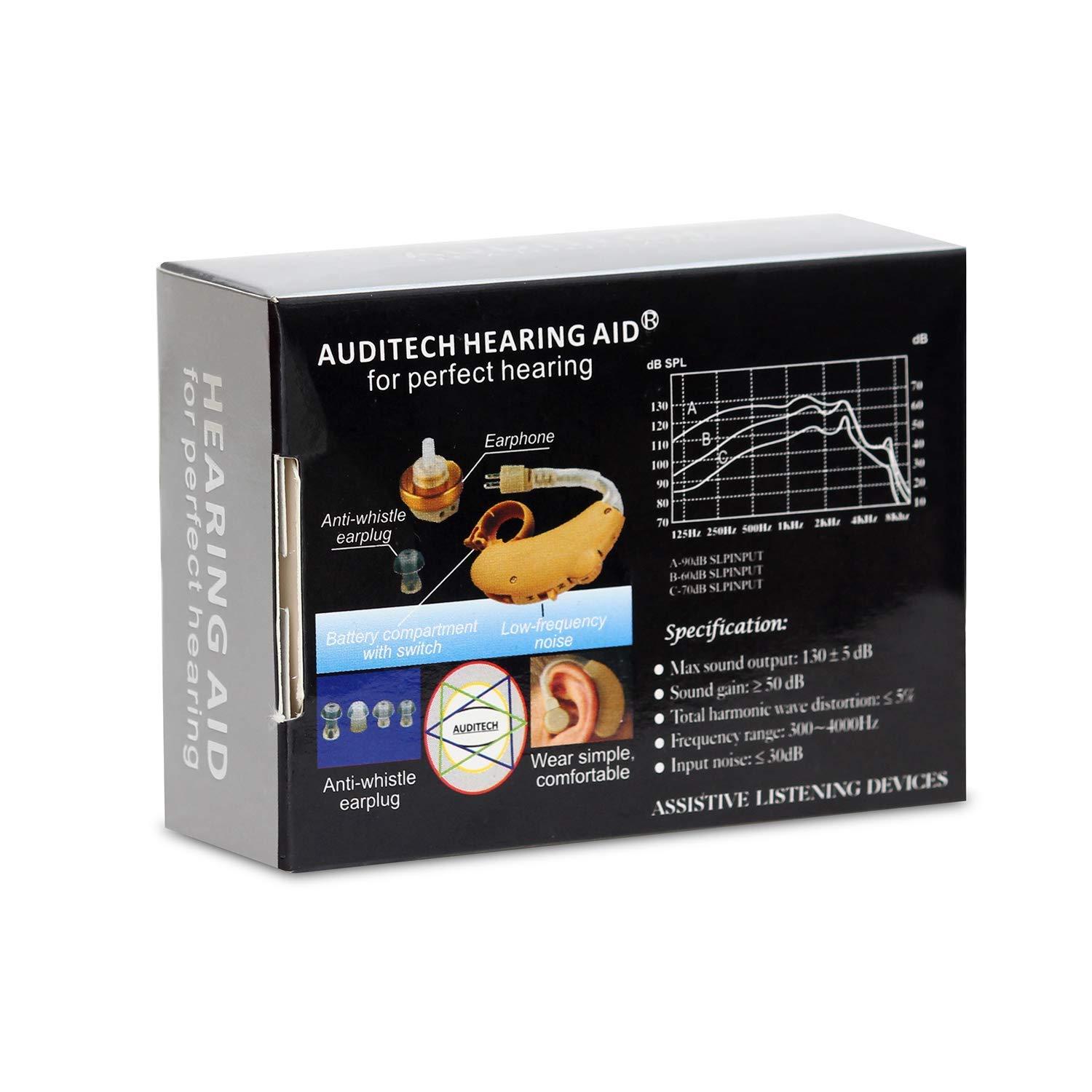 AUDITECH&reg AUDITECH  E Sound Enhancement \'Silver\' Behind The Ear Hearing Aid (Beige)