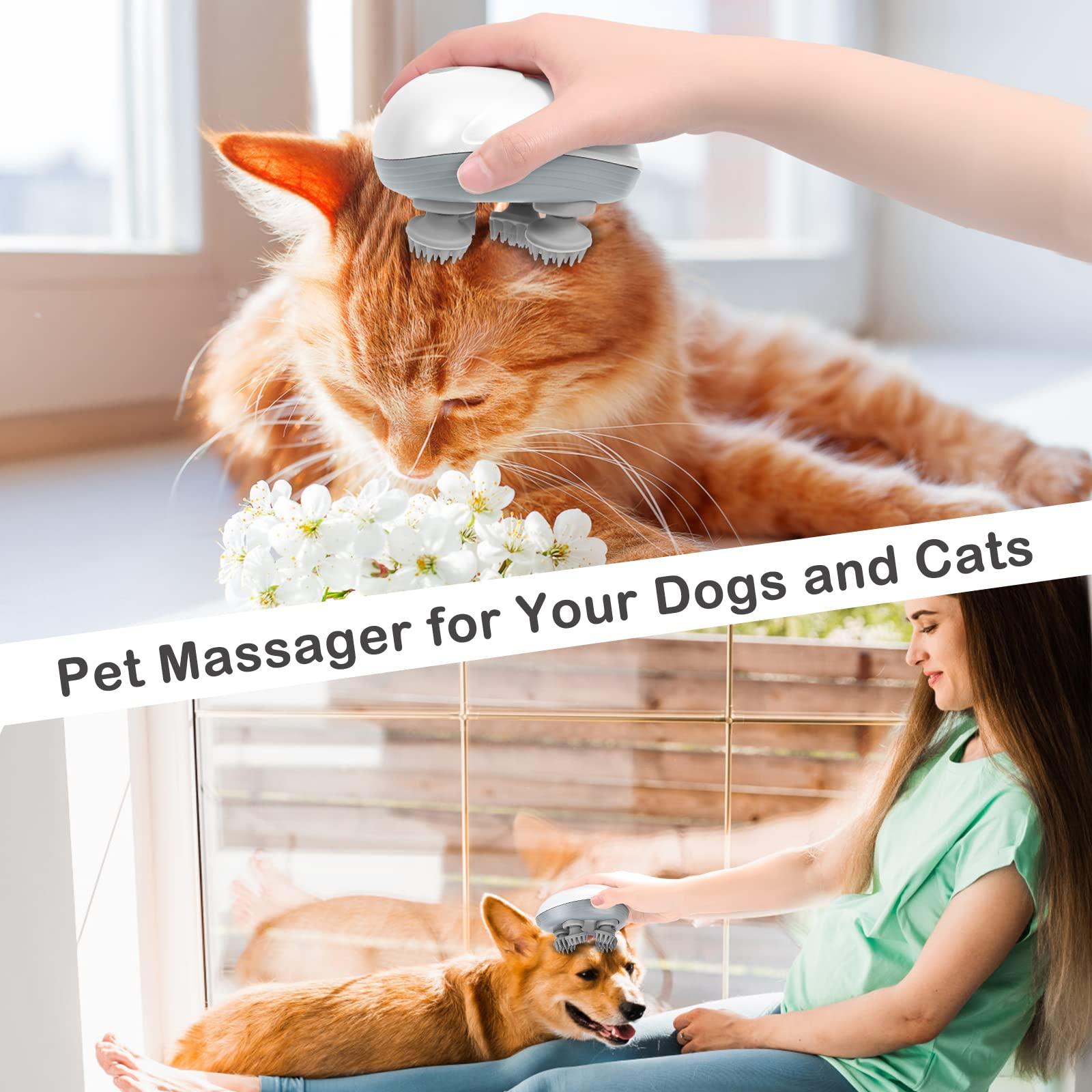 fomey Fomey Electric Scalp Massager, 3 Modes Head Massager Scalp Hair Growth Portable Waterproof Pet Massager for Dogs and Cats with 4 Massage Heads Deep Clean and Stress Relax, Gifts for Men Dad