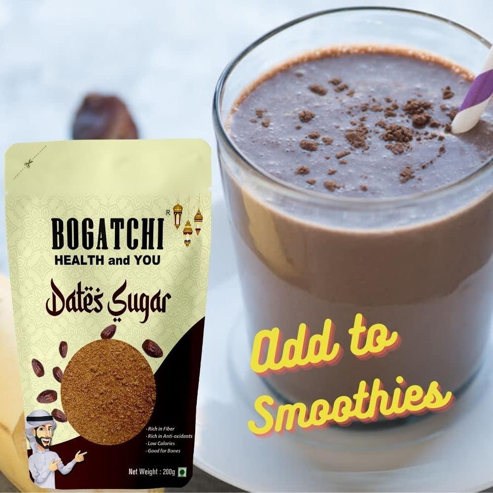 BOGATCHI BOGATCHI Sugar Free Natural Sweetner, Dry Dates Sugar, Dates sugar powder for kids, Arabian dates powder, Kharek powder, Dried Dates Powder, Natural dates Sugar for baking, Kharik Dates Powder-200g