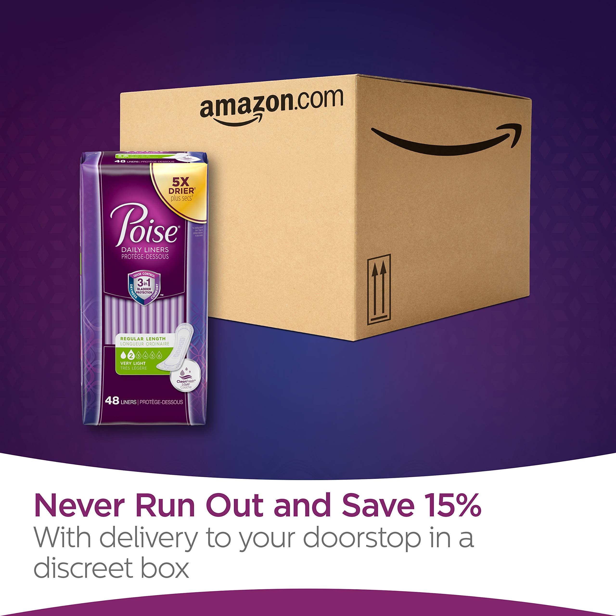 Poise Poise Daily Microliners, Incontinence Panty Liners, Lightest Absorbency, Long, 50 Count