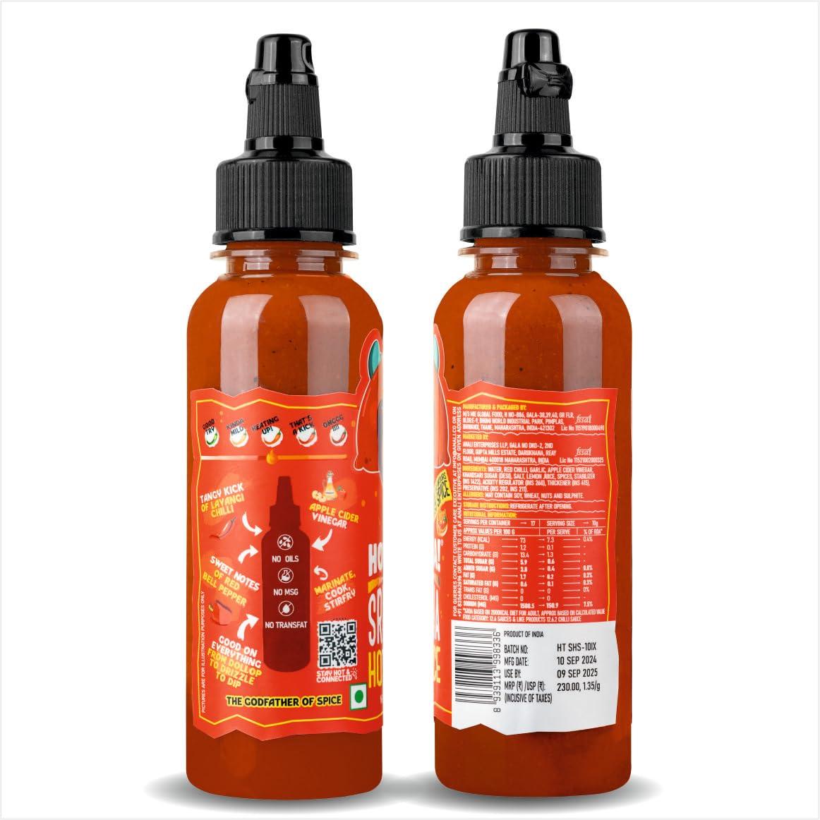 HOTCHAA HOTCHAA Sriracha Hot Sauce 150g - Tancy & Spicy flavour Small Batch Production using Premium Ingredients, NO MSG, Vegan