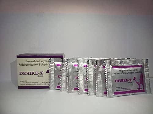 Desire-X British Phytonutrients Desire-X Fenugreek Extract,Magnesium,Zinc,Pyridoxine Hydrochloride & L-Arginine Granules Sachets[10 Servings]|Revitalizes Life|Enhance Energy Levels|Improve Physical Performance