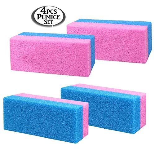 Anapoliz Pumice Bar 4 Pcs Set | Dual Sided Extra Coarse | Exfoliating Foot File | Heel & Feet Scrubber Pumice Sponge | Foot Pad Buffer Callus Remover | Synthetic Pumice Stone for Dry Skin Pedicure |By Anapoliz