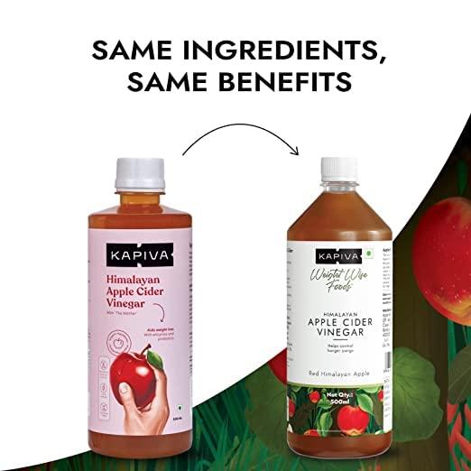 Kapiva Kapiva Himalayan Apple Cider Vinegar With Mother Vinegar 500Ml, Liquid Super Saver Pack Of 2