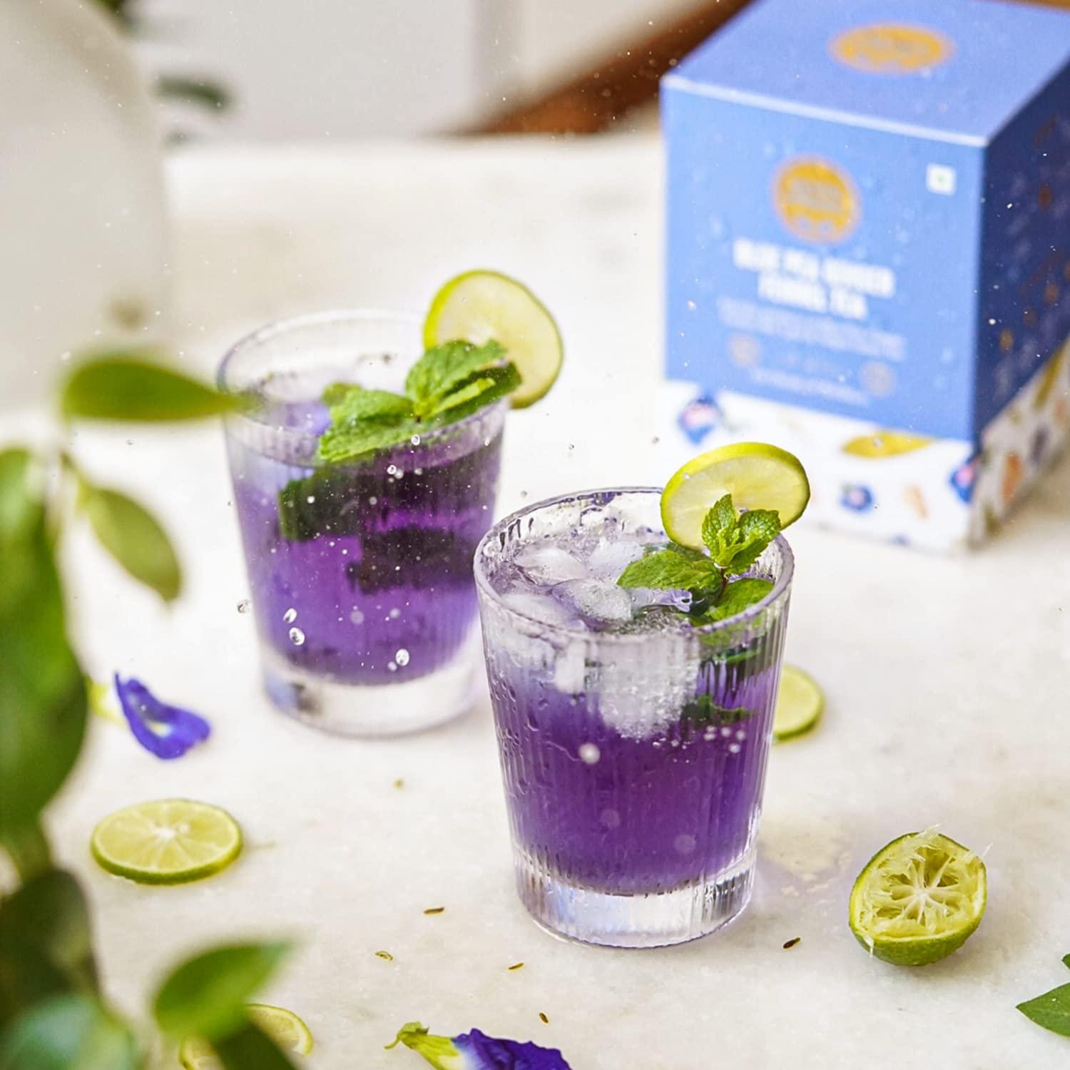 SEVEN SPRING Seven Spring Blue Pea Ginger Fennel Tea | 90 Cups - 30 tea bags | Reduces Stress and Calms your Senses | Shankhpushpi Ancient Tea