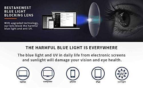 DESIZER DESIZER Desire Blue Light Blocking Glasses Aviator Half Rim Fashion Blue Light Filter Glass for Women Anti Eyestrain & UV Protection Computer Eyeglasses (Large)