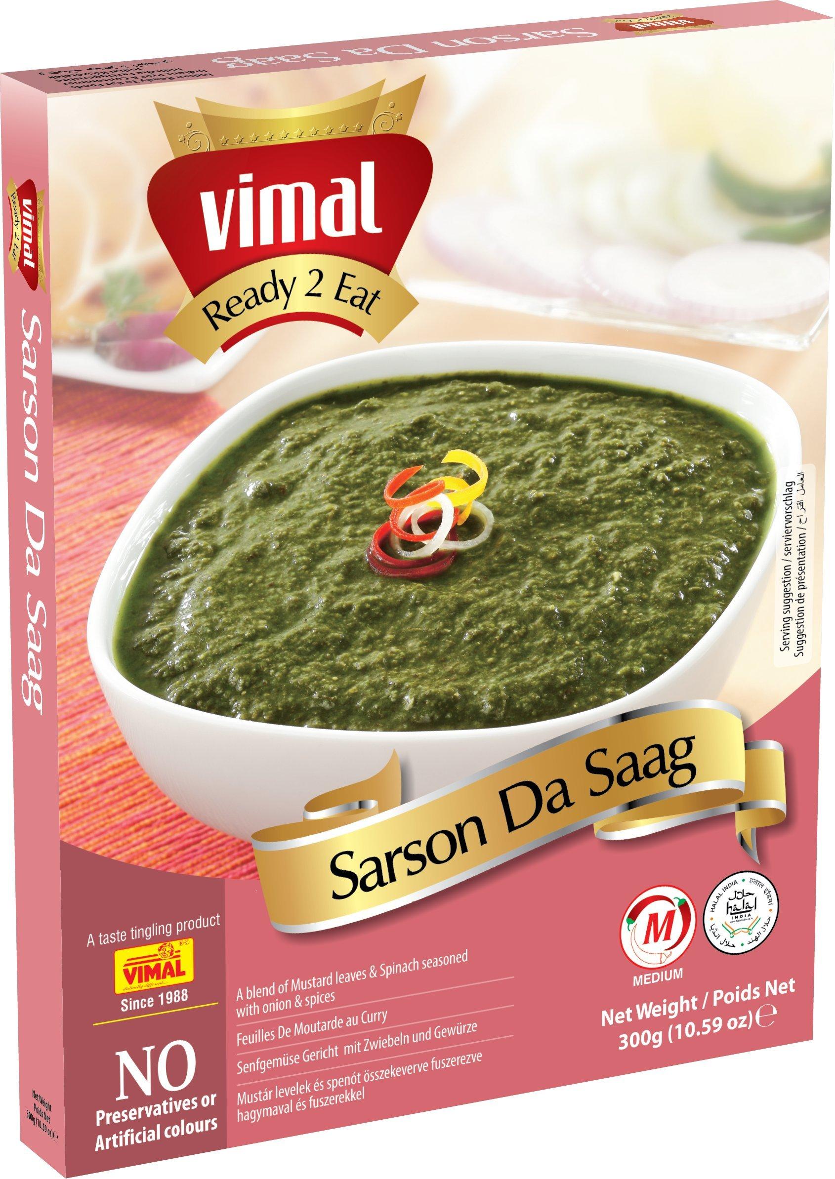 VIMAL VIMAL Ready to Eat Sarson Da Saag Instant Mix Vegetarian with No Added Preservative and Colours - 300g(Pack of 4)