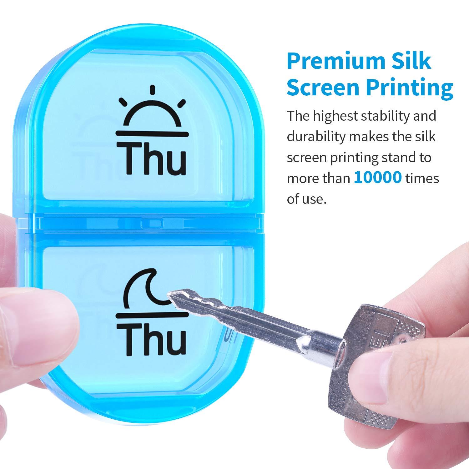 ZIKEE Zikee Weekly Pill Organizer 2 Times a Day, AM PM Pill Box with 7 Detachable Pill Case to Hold Medicine, Medication, Vitamins and Fish Oils (Clear)