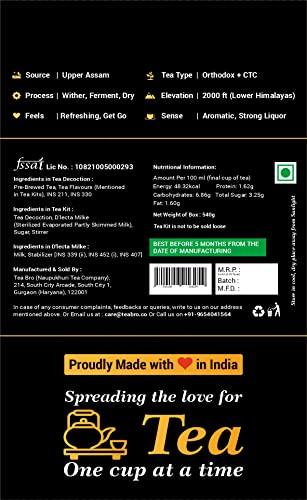 TEA BRO TEA BRO 100% Assam Tea (Original) | Pre-Brewed Tea Liquid Decoction (Concentrate) | Just Add Hot Water | 12 Tea Kits with (Liq. Tea + Liq. Milk + Sugar) - DadaJi's Choice, 100% Tea (Original)