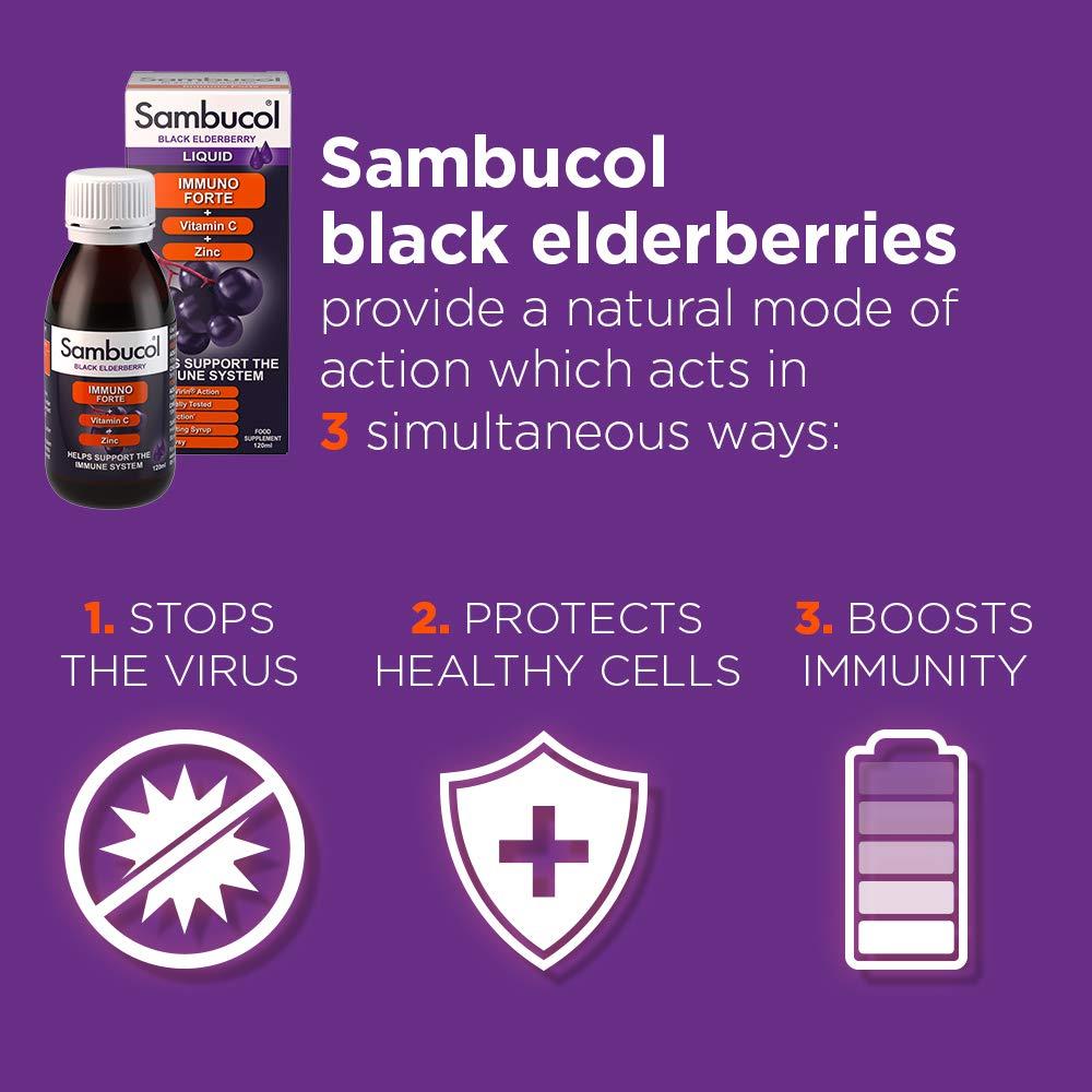 Sambucol Sambucol 120ml Immuno Forte Liquid by SAMBUCOL Black Elderberry Liqu