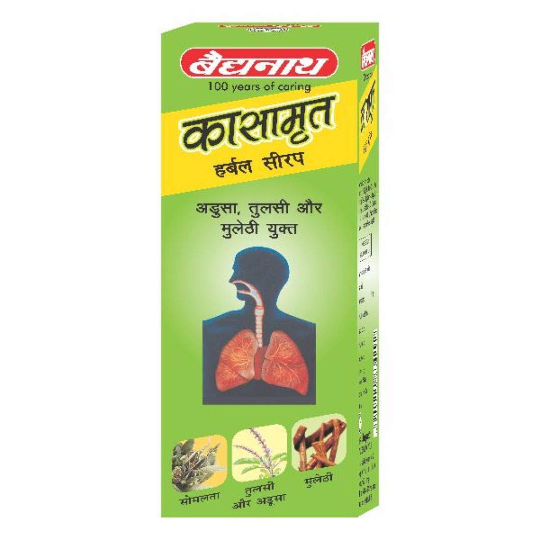 Baidyanath Asli Ayurved Baidyanath Asli Ayurved Sitopaladi Churna | Useful In All Types Of Cough - 60 G & Baidyanath Kasamrit Herbal Cough Syrup - 100 ml With Goodness of Adusa, Tulsi & Mulethi