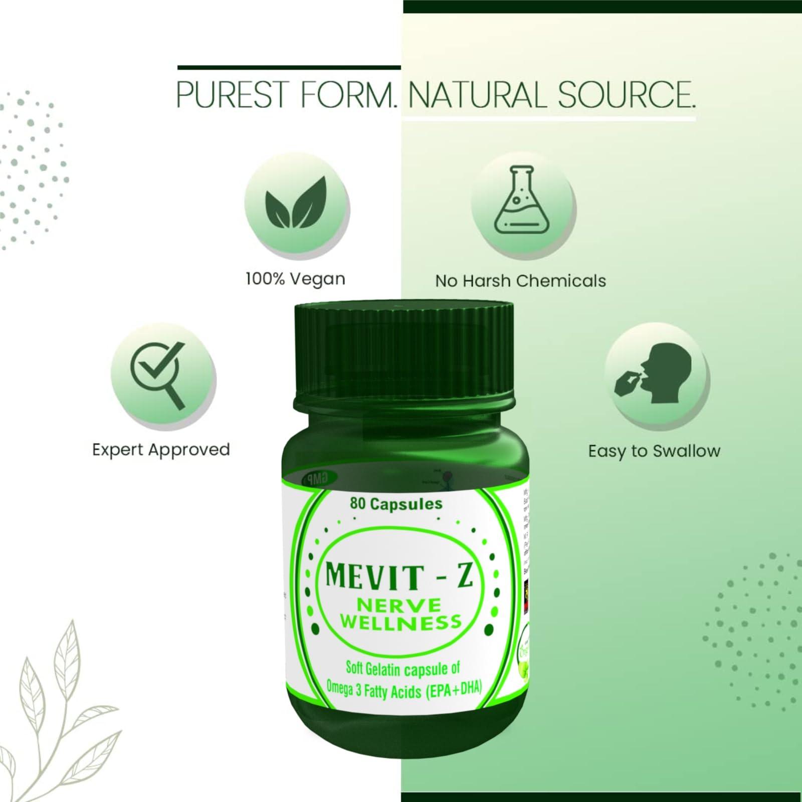 EVER YOUNG Mevit-Z, ever young, Nerve Wellness, omega 3 fatty acids, soft gelatin 80 Capsules