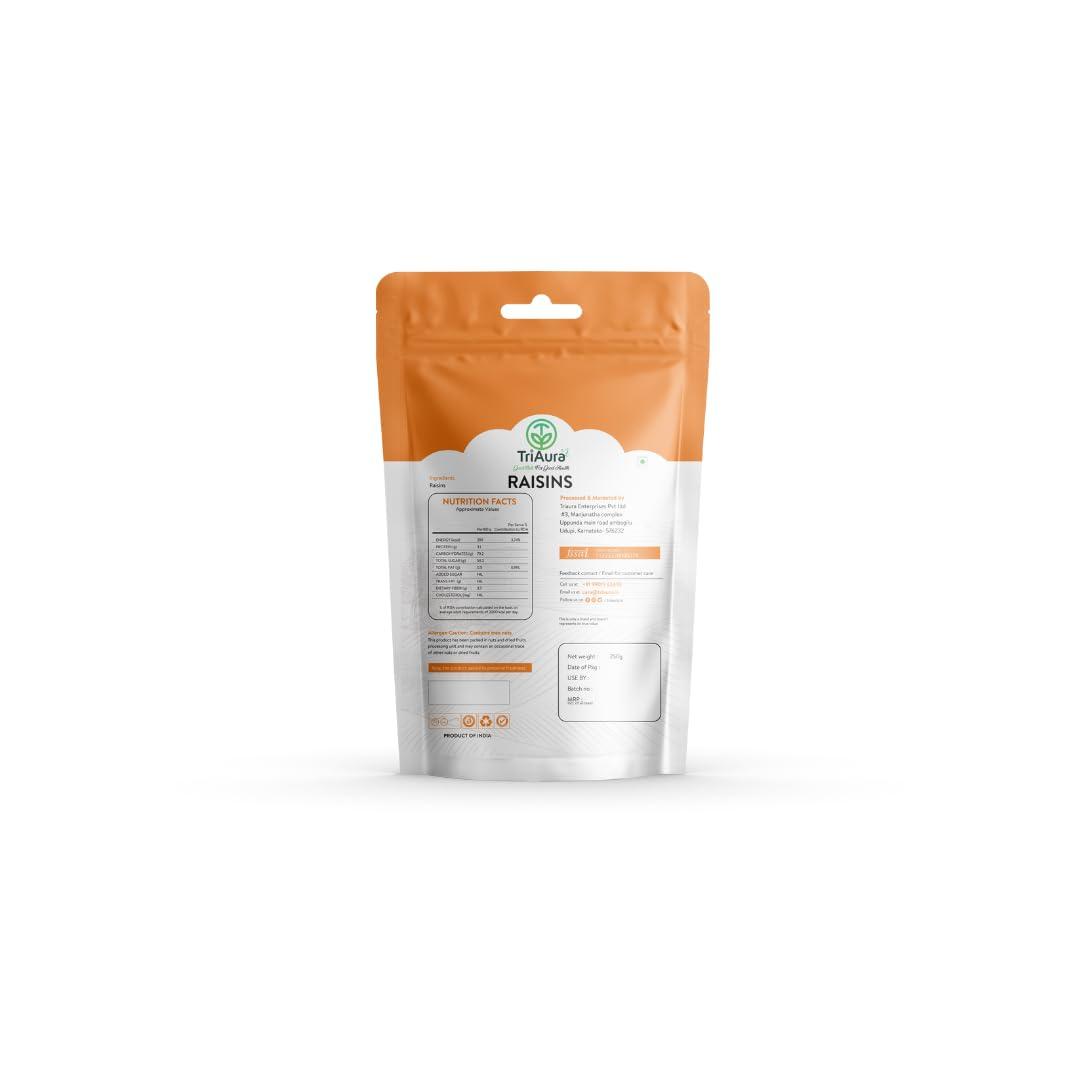 Tri Aura TriAura Natural Almond And Raisins Combos 250 g Pack Dry Fruits Whole Crunchy Badam And Kismis Pack of 2 (250gm2)