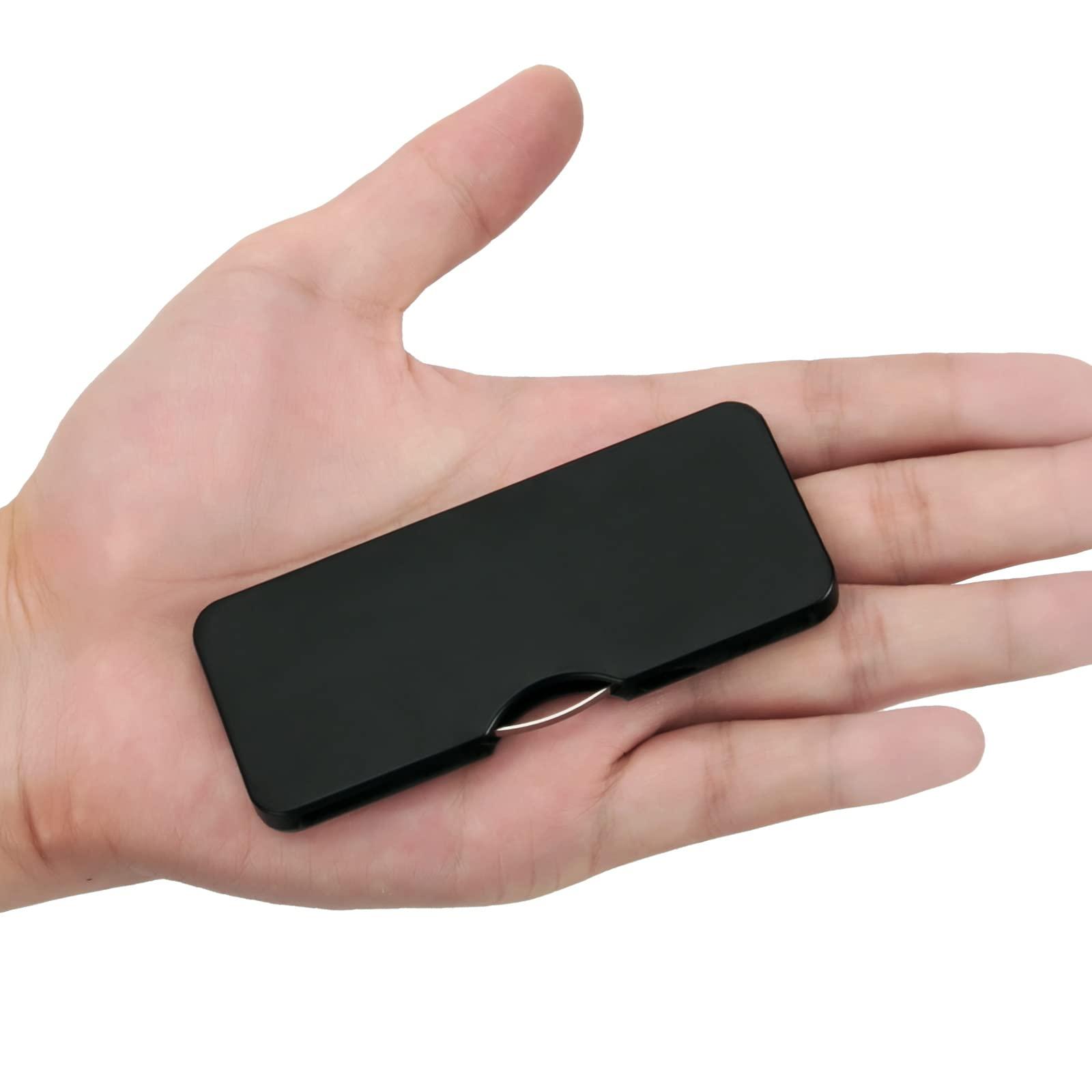 DXYXYO DXYXYO Slim Pocket Armless Clip on Nose Reading Glasses Men, Women 2 Pack Mini Compact Thin Readers with Small Portable Case, 1.5+ Black and Blue