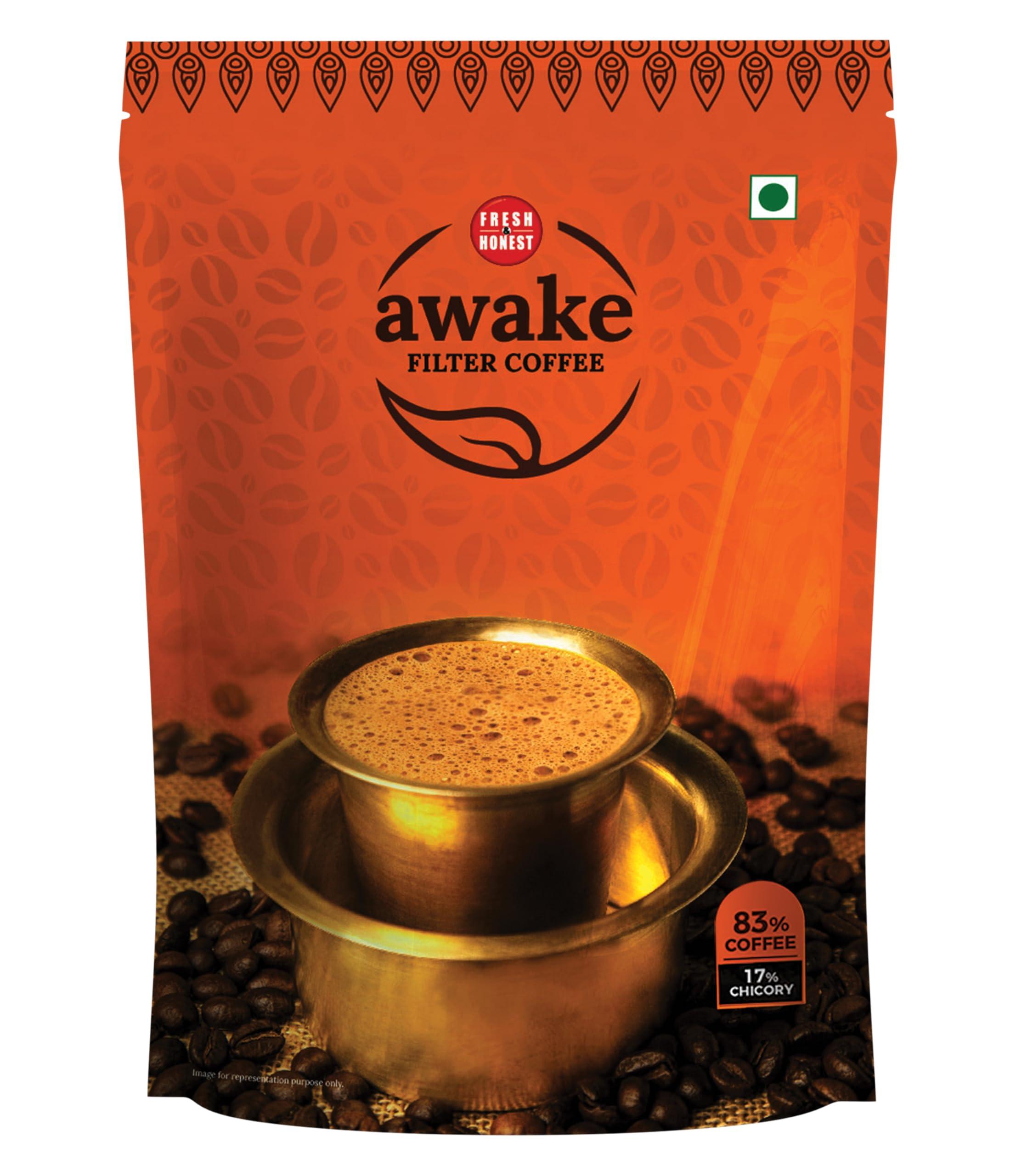 Fresh & Honest Fresh & Honest Awake Filter Coffee Powder 83:17 Blend, 200g - Pack of 2 (400g)