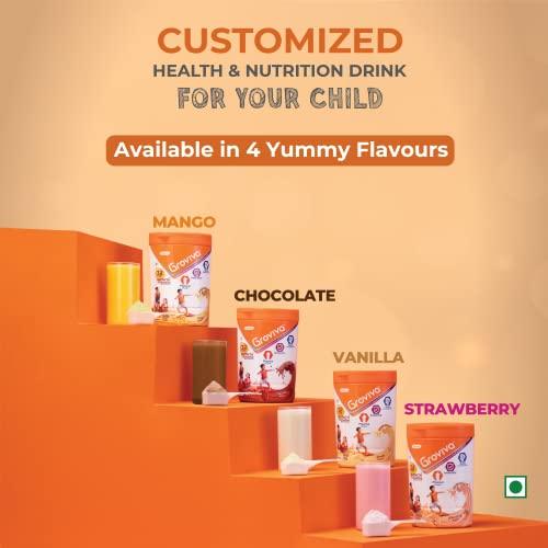 Groviva Groviva Milk Protein Powder for Kids 2-6 years | 38 Growth & Digestive Nutrients | Supports Physical Growth, Brain Development & Immunity - 400g Jar (Strawberry)