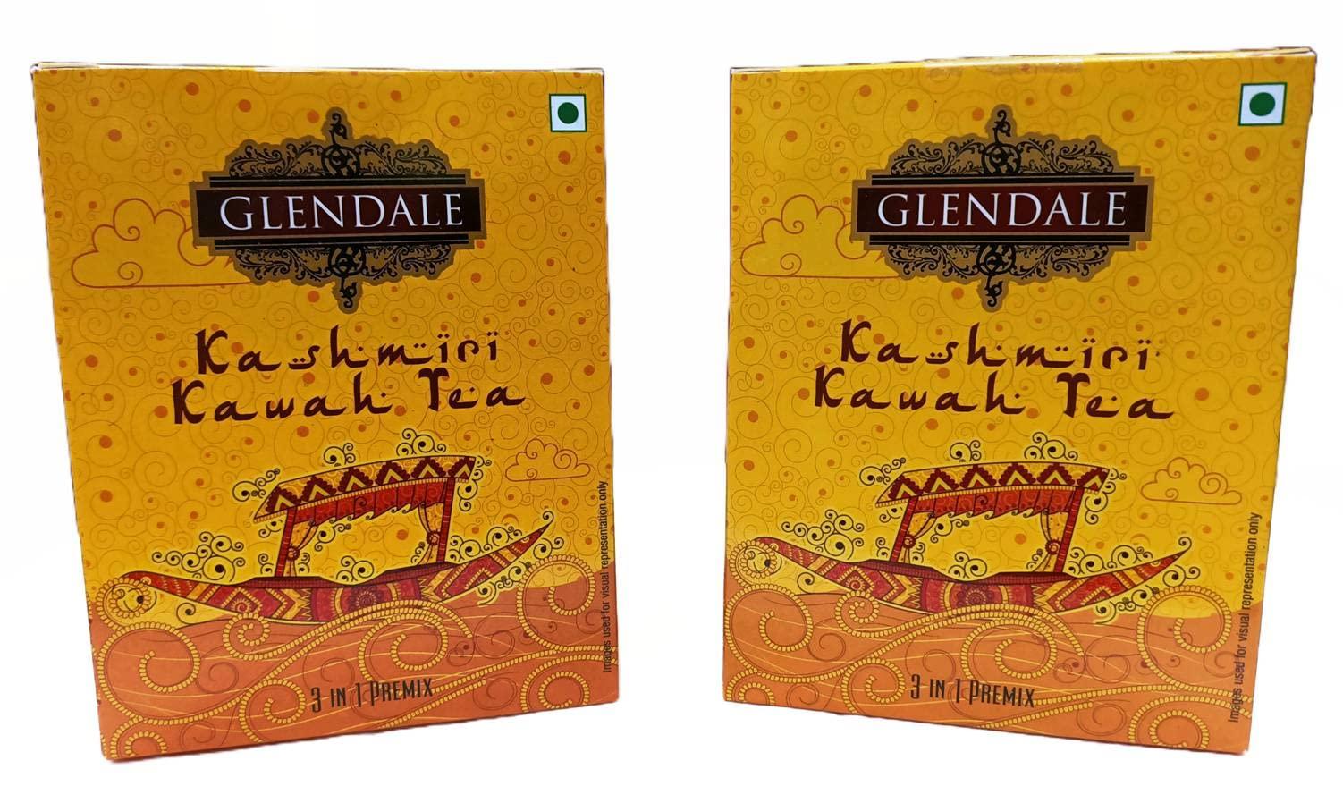 Generic GLENDALE Kashmiri Kawah Tea 100 g | Pack of 2 | Total 200 g | 3 in 1 Premix Instant Tea 10 Sachets in Each Pack