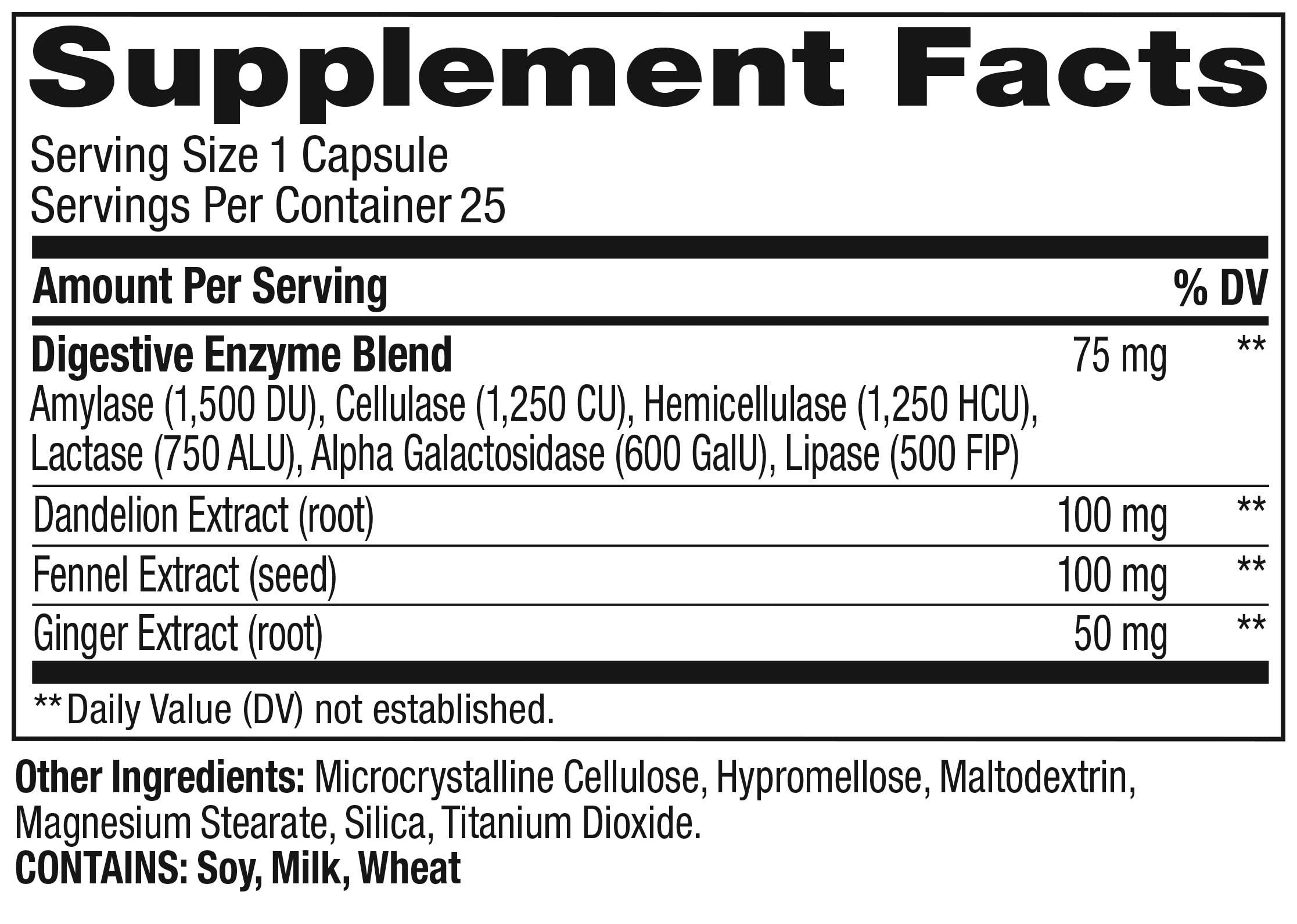 OLLY Olly Beat The Bloat Reduces Belly Bloat, 25 Capsules