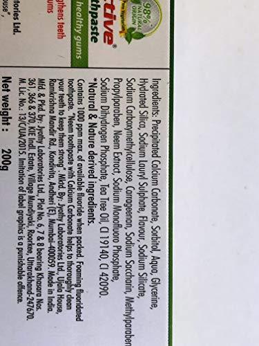 NEEM Neem Active Herbal Toothpaste with Pure Extract of Neem Herb 2 Pack (2 x 200 g)