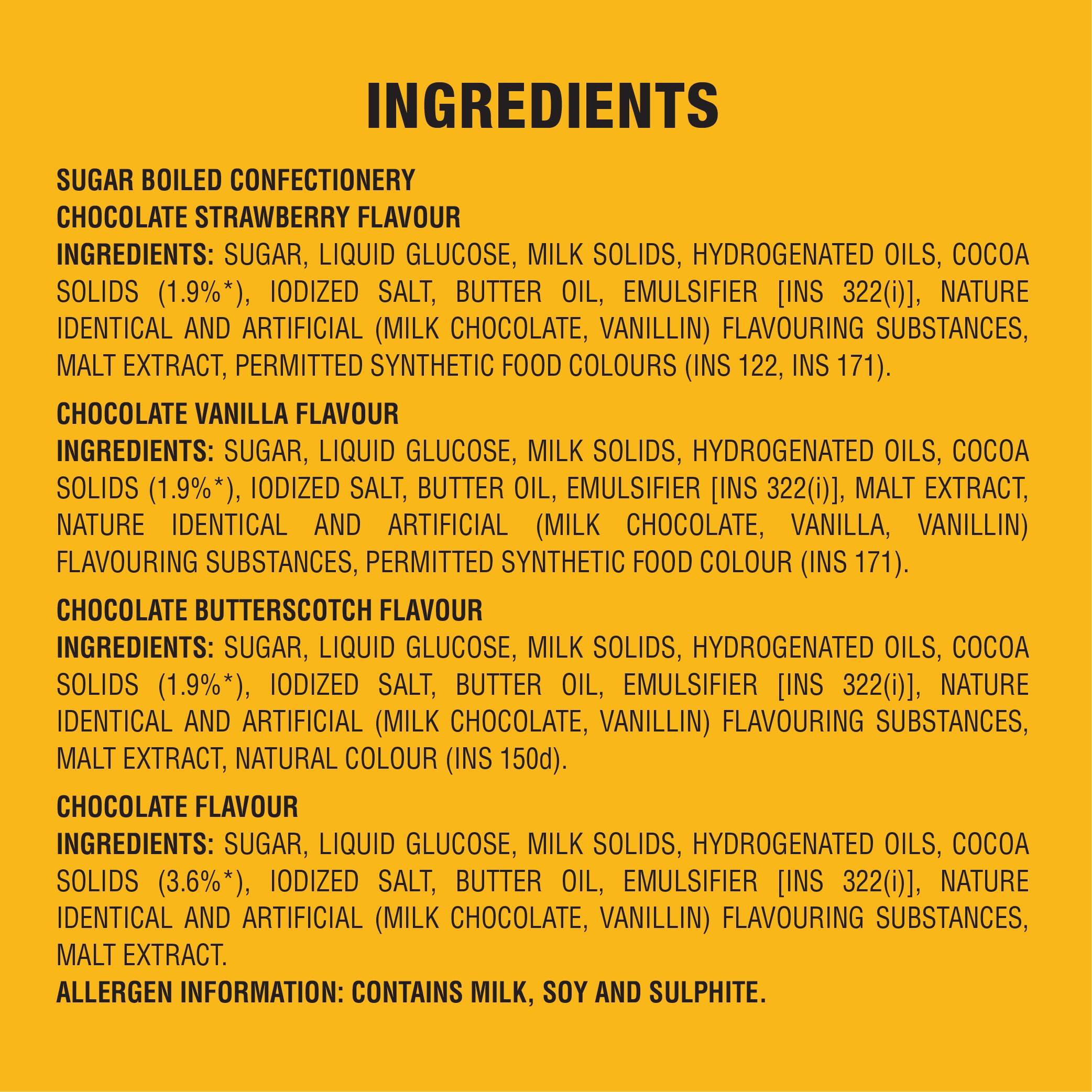 LuvIt. LuvIt Smackers Chocolate Flavoured Lollipops (Chocolate Butterscotch, Chocolate Vanilla, Chocolate Strawberry & Chocolate) | Pack of 1-480g Each