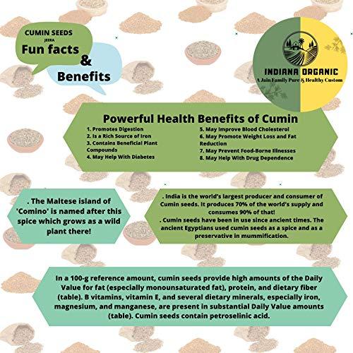 INDIANA ORGANIC Indiana Organic Combo, Cumin Seeds (Jeera) - 200 Gram, Fennel Seeds (Saunf) - 200 Gram Each