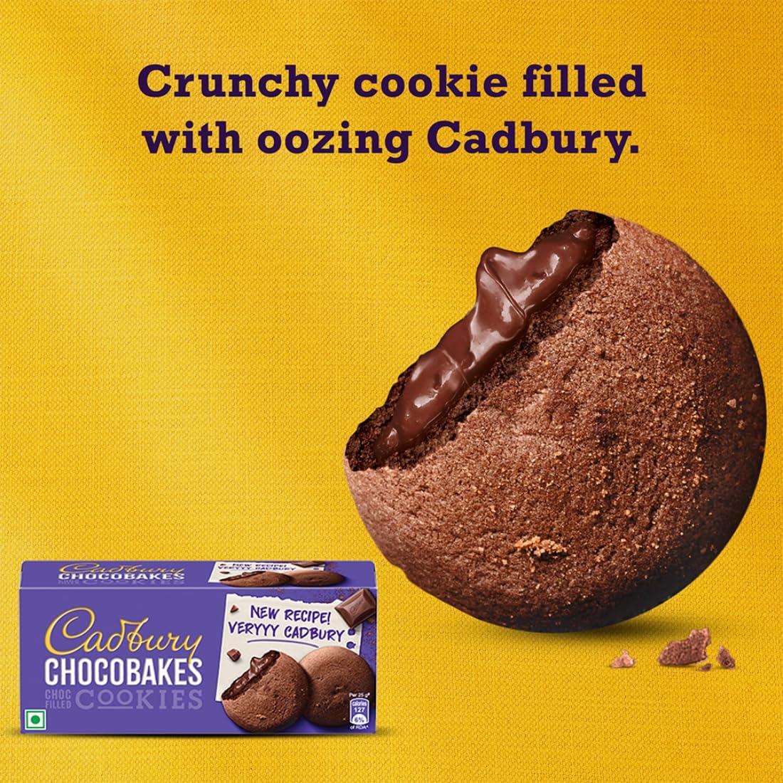 Cadbury Cadbury Chocolate Chocobakes Chocfilled Cookies, 4 X 150 G,600 Grams