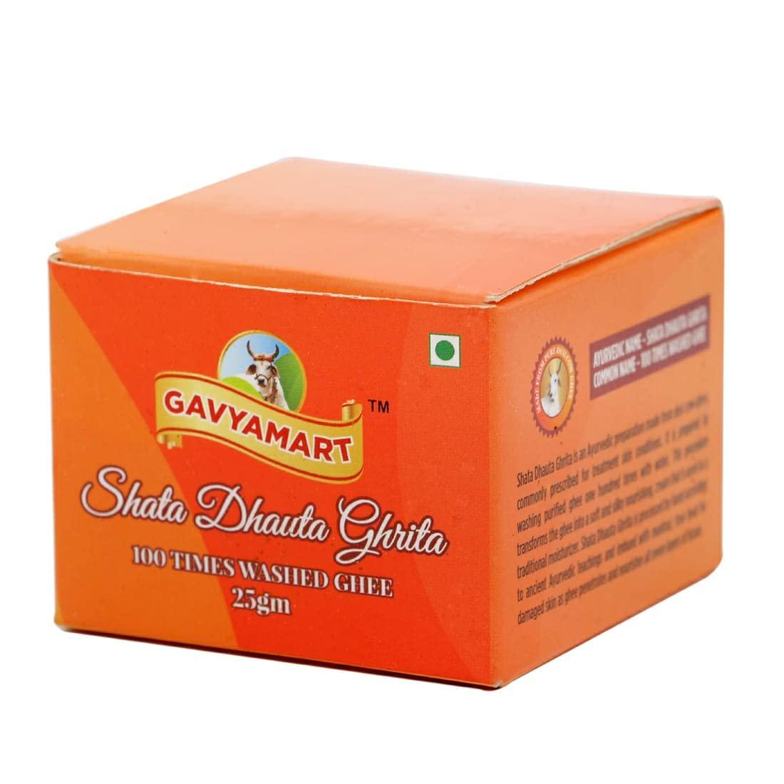 GAVYAMART Gavyamart Shata Dhauta Ghrita - Natural Desi Ghee Skin Moisturizer - 100 Times Washed Ghee Cream for Face, 125gm (25Gm x 5 Pack) - For All Skin Types - Helps in Reduce Fine Lines & Dark Spots