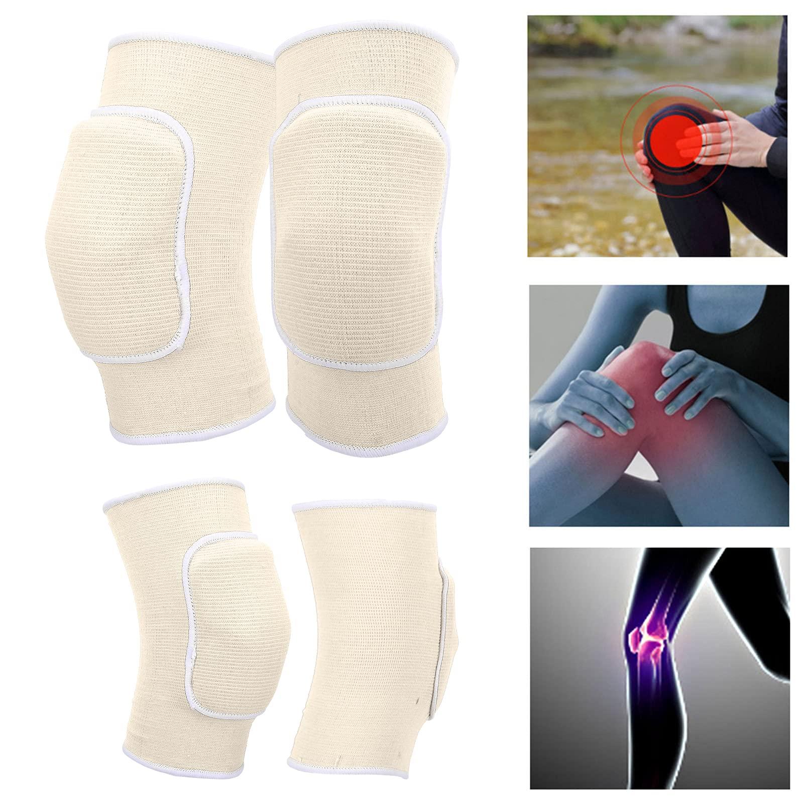 Shanrya Knee Brace, Kneeling Cushion Design Knee Sleeve Skin Friendly for Running(white)