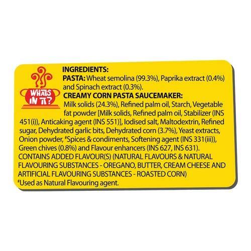 Yippee Yippee Tricolor Pasta Creamy Corn, 65g [Pack of 4]