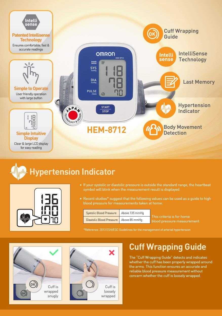 Omron Omron 8712 Automatic Blood Pressure Monitor (White and Blue)