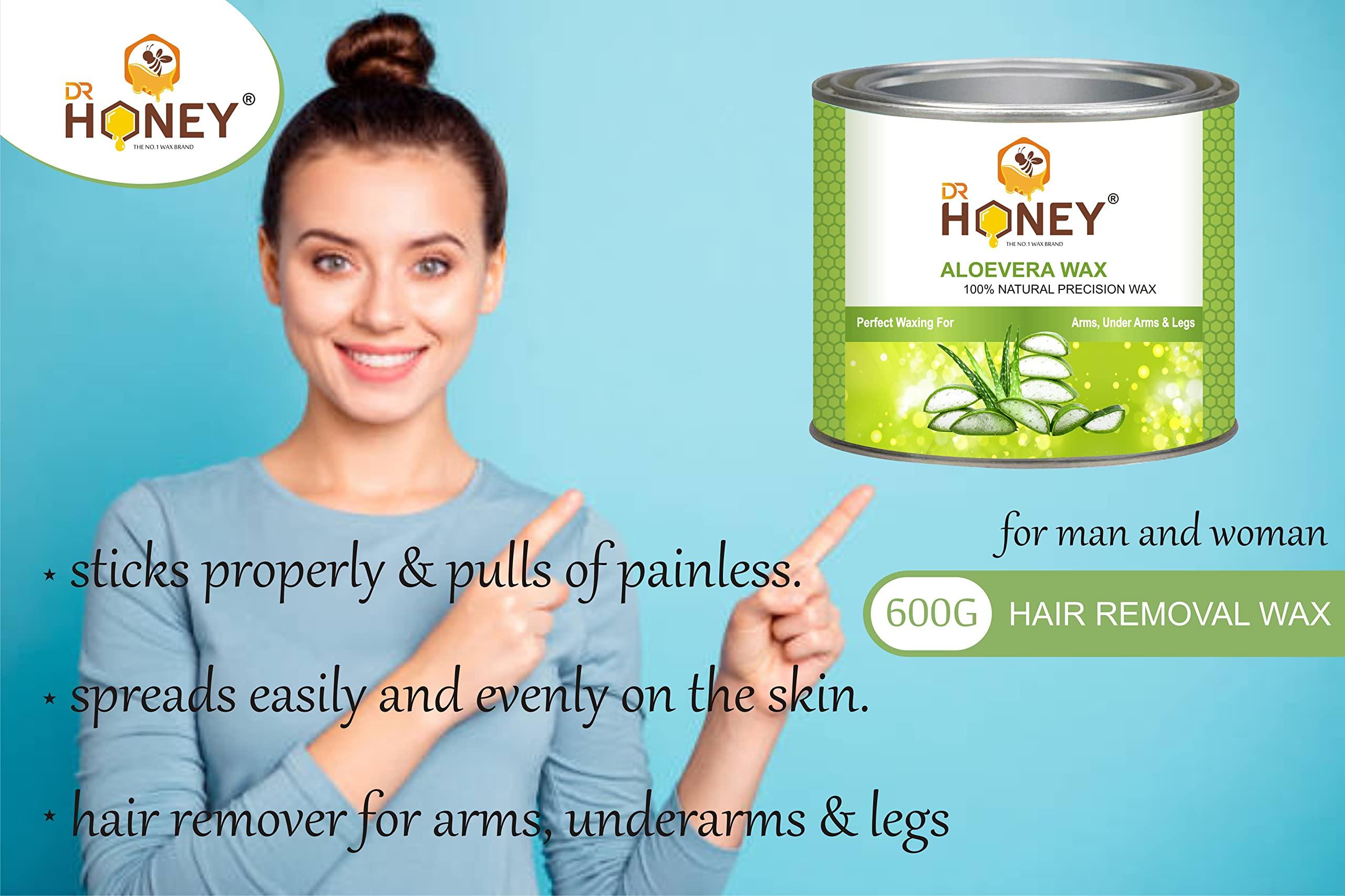 DR HONEY DR HONEY AloeVera strip and stick and wax Hair Remover Wax for Women, Body & Face Waxing, Natural Ingredients for Women, Body soft and for all skin wax strip and stick 600 gram