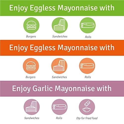 VEEBA Veeba Mayonnaise Combo - Eggless Mayonnaise, 250gm with Garlic Mayonnaise, 250gm and Burger Mayonnaise 250gm - Pack of 3