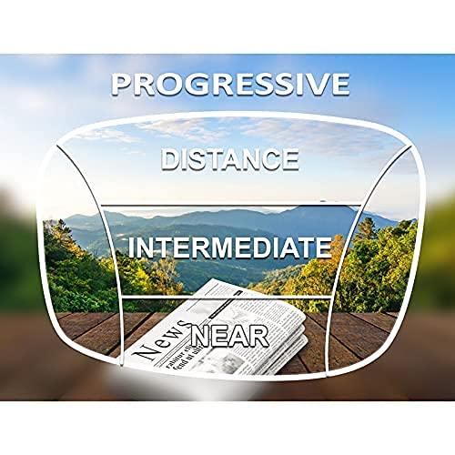 Fision Fision Progressive Reading Glasses For Men Women AntiGlare Reading Glasses Color Round Frame Distance Zero +1.00 TO +3.00 (Distance Plano (0) Power/Reading +2.50, Progressive (Anti-Glare) Glasses)