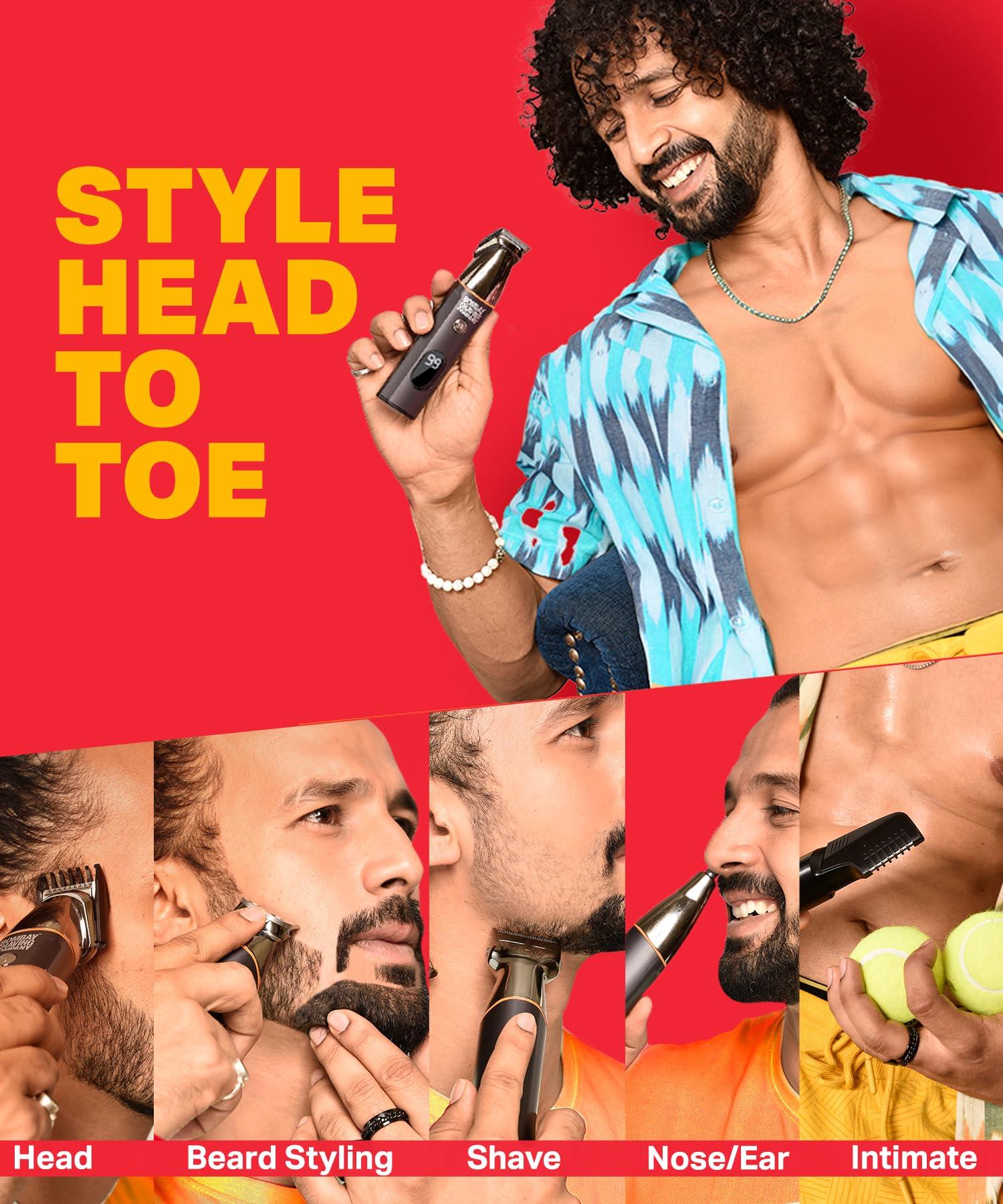 Bombay Shaving Company Bombay Shaving Company 11 in1 Multi Grooming Kit | All in One Full Body Trimmer for Men | 120 Min Charge time, 90 Min Runtime, Charging Indicator | IPX6 Water Proof | Nose, Ear, Beard, Body, Hair Trimmer Men