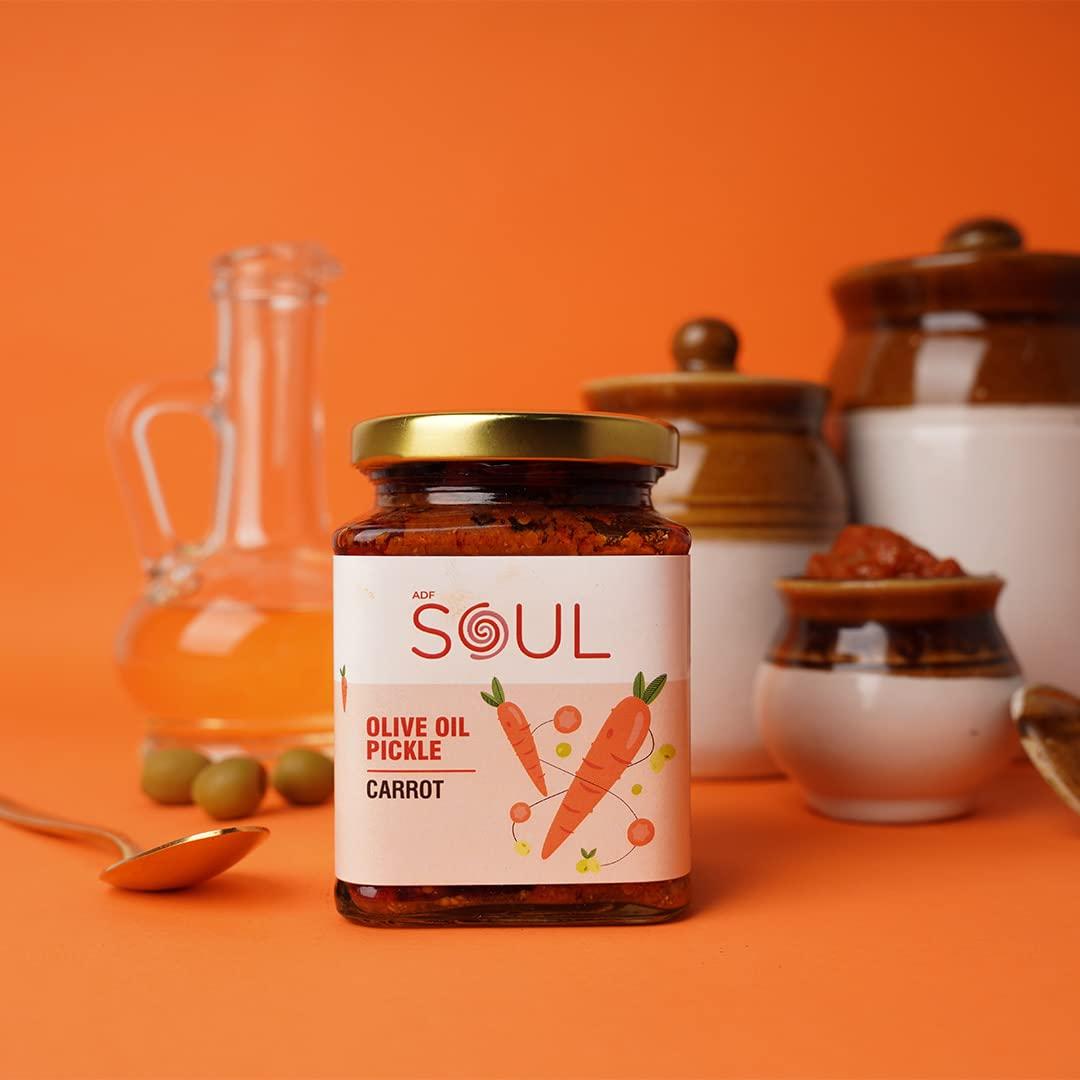 ADF Soul Soul Carrot Pickle in Olive Oil 265 Grams - A Flavorful Fusion Infused with Premium Olive Oil