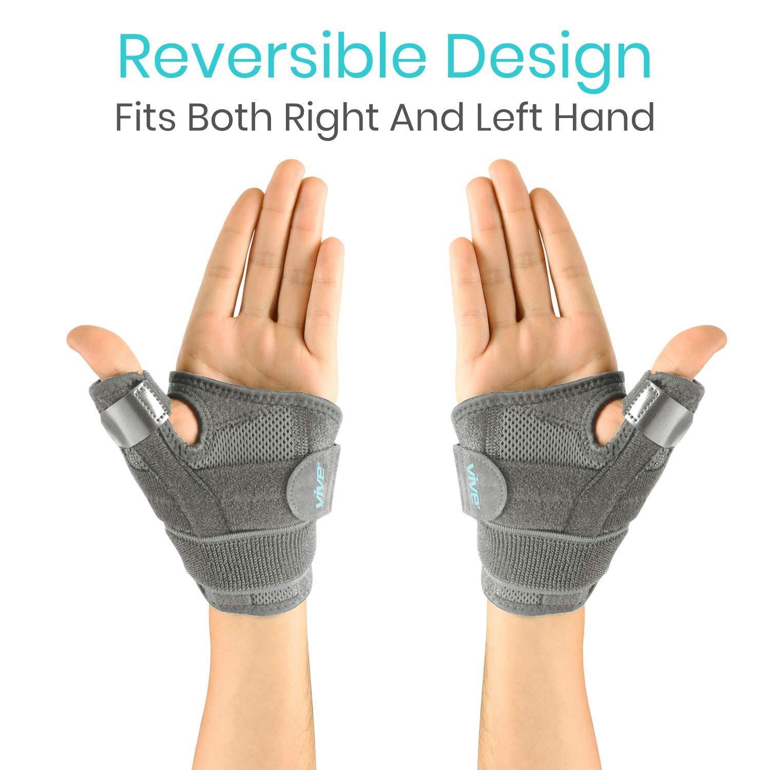 VIVE Vive Arthritis Thumb Splint - Spica Support Brace for Right and Left Hand - CMC Osteoarthritis Restriction for Pain, Sprains, Strains, Carpal Tunnel & Trigger Finger - Immobilizer Wrist Strap