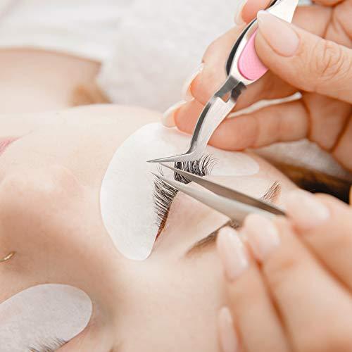 Honoson 3 Pieces Craft Tweezers Stainless Steel Tweezers Soft-Grip Precision Tweezers Crossing Lock Curved Tweezers Pointed Tip Tweezers for Eyelash Extensions Nail Salon Beading Jewelry Tool