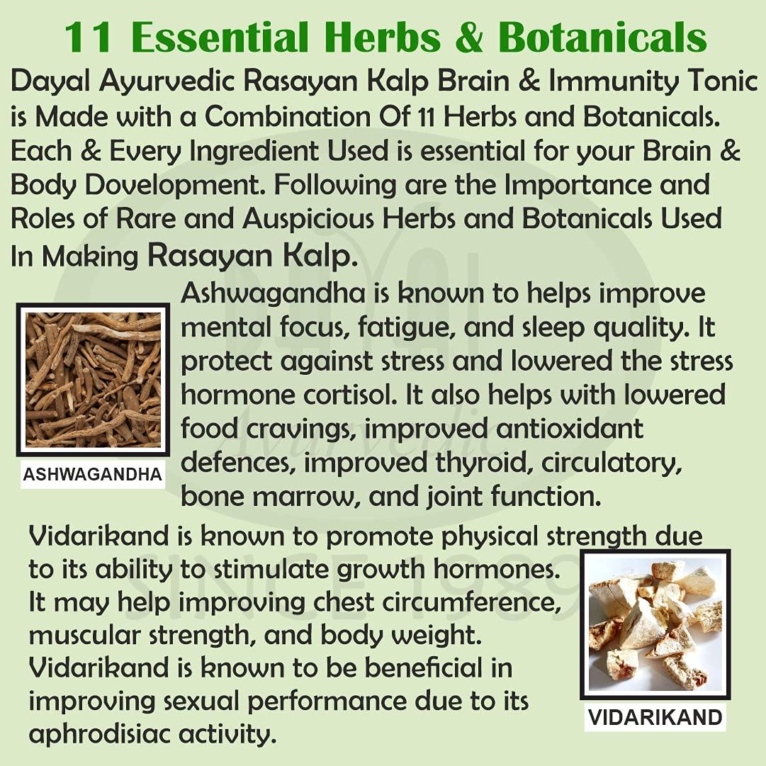 Dayal Ayurvedic Dayal Ayurvedic Rasayan Kalp Brain Tonic With Brahmi, Shankhpushpi, Ashwagandha and Other 8 Herbs & Botanicals Pack Of 1(225ml X 1)