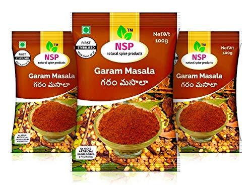 NSP natural spice products NSP Natural Spice Products Garam Masala | Naturally Processed with Natural Oils |Blended Spice for Authentic Taste and Colour |3x100gm (Pack of 3, 100g Each)