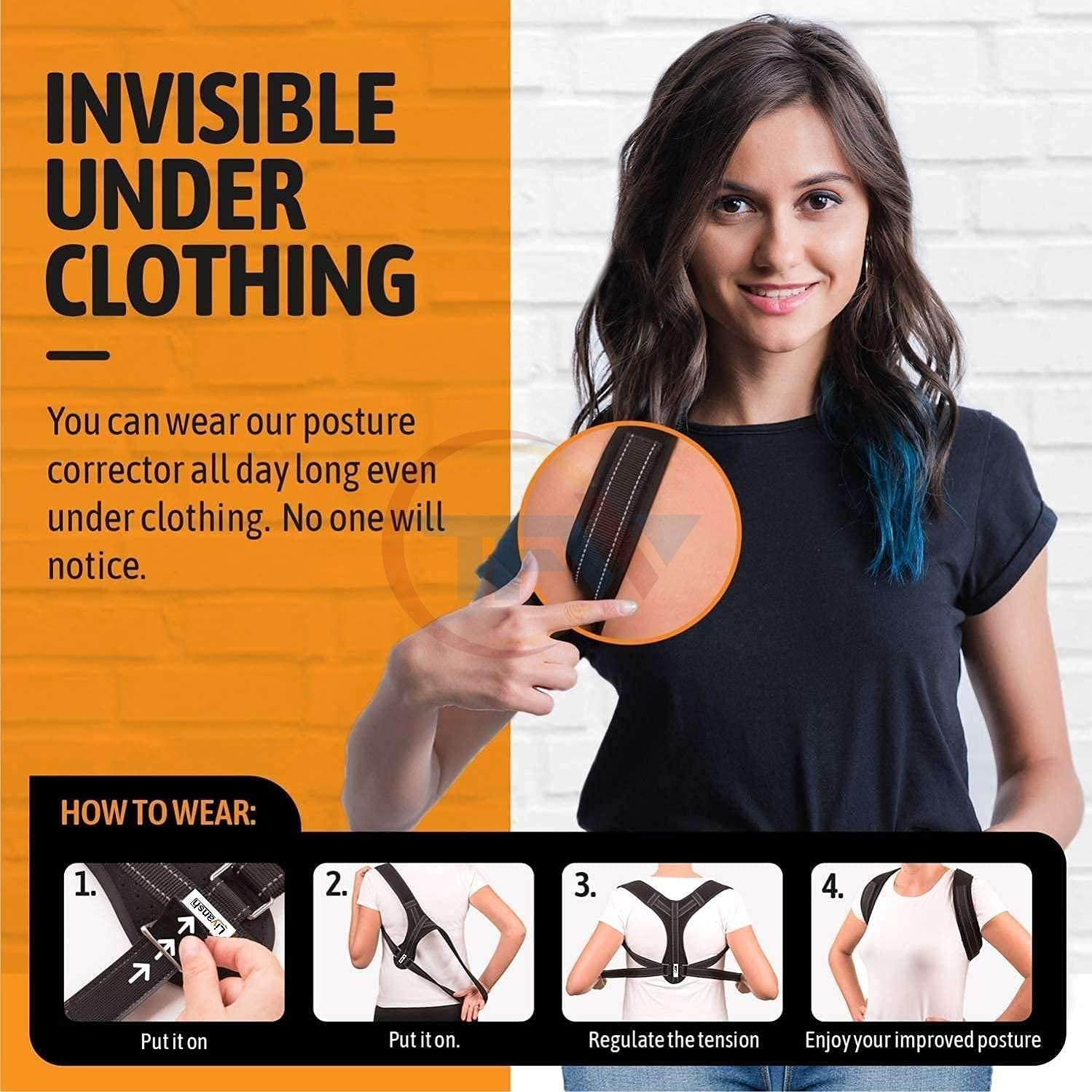 OK Goods Back Posture Corrector for Women & Men - Discreet Comfortable Clavicle Support Back Brace - Neck Back and Shoulder Pain Relief Figure 8 Clavicle Brace for Posture Correction and Alignment (Universal)