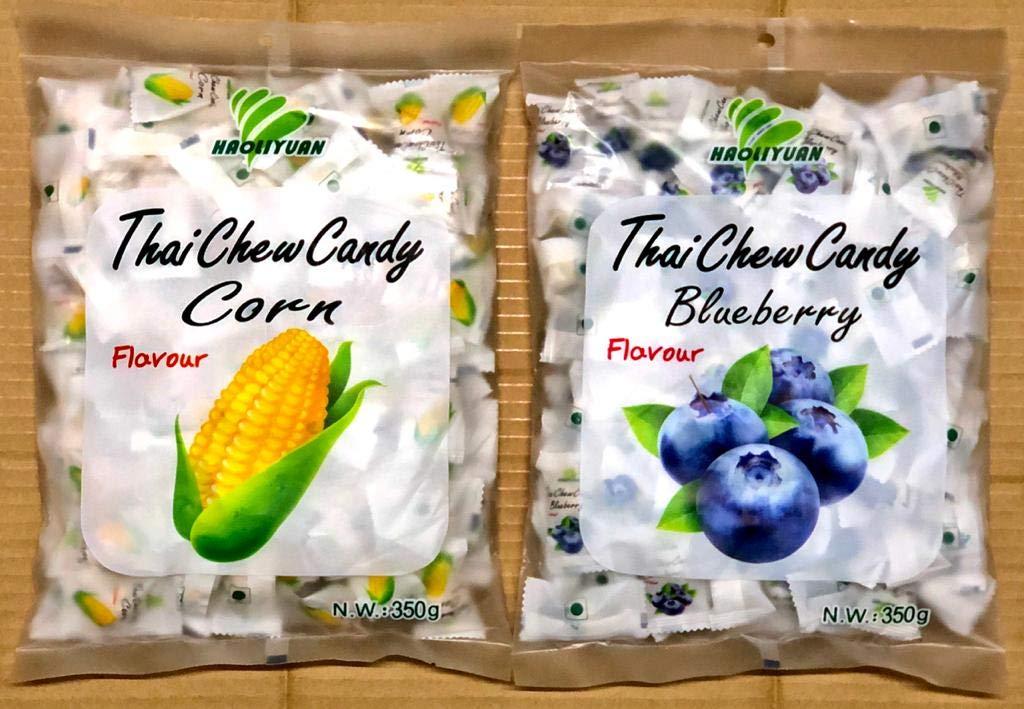 Haoliyuan Haoliyuan Thai Chew Candy Combo Pack Of 2 (Corn + Blueberry)
