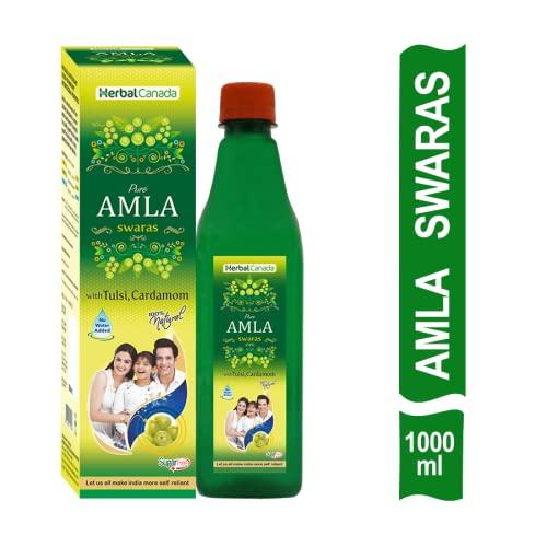 Harc Herbal Canada HARC Herbal Canada Pure Amla Juice Swaras Sugar Free (1 Liter) and Giloy Ras Swaras (500ml) | Help for Boosts Immunity System and Body's Resistance Against Infections (Combo Pack)