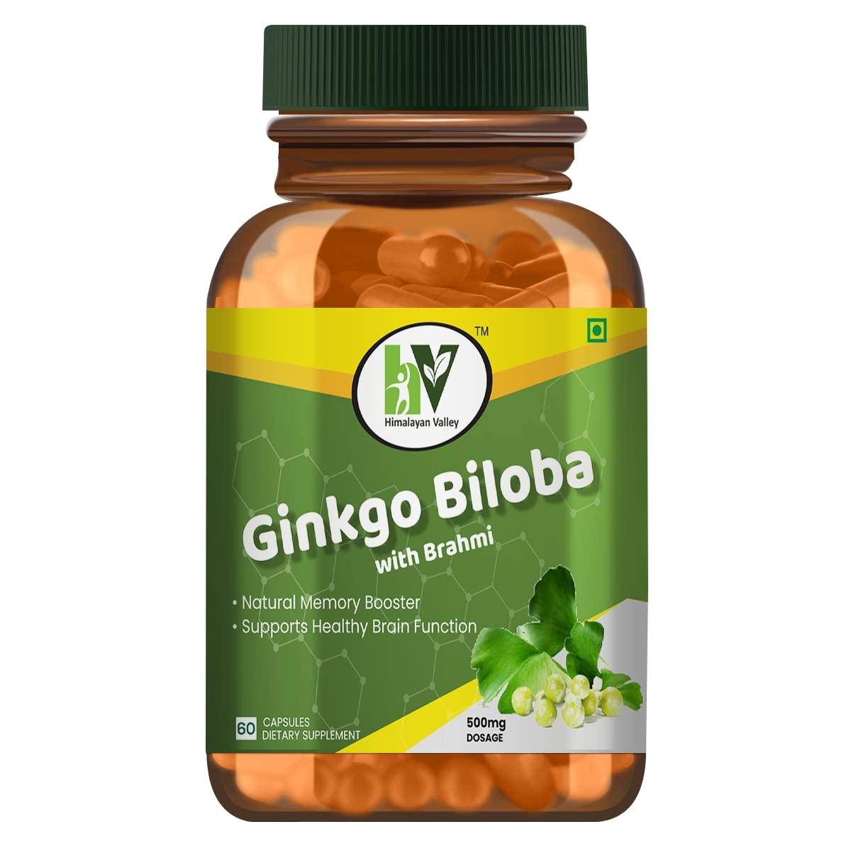 Himalayan Valley Ginko Biloba (With Brahmi) || Boosts Your Memory || Brain Food Supplement || 60 Capsules