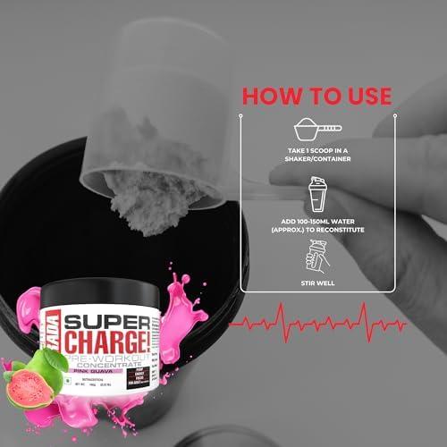 Labrada Labrada Super Charge Pre-Workout Concentrate 150G, Pink Guava (30 Servings|0.75G L-Arginine|375Mg L-Citrulline Malate|2G Beta Alanine|150Mg Caffeine Anhydrous|250Mg Ashwagandha Extract), Powder