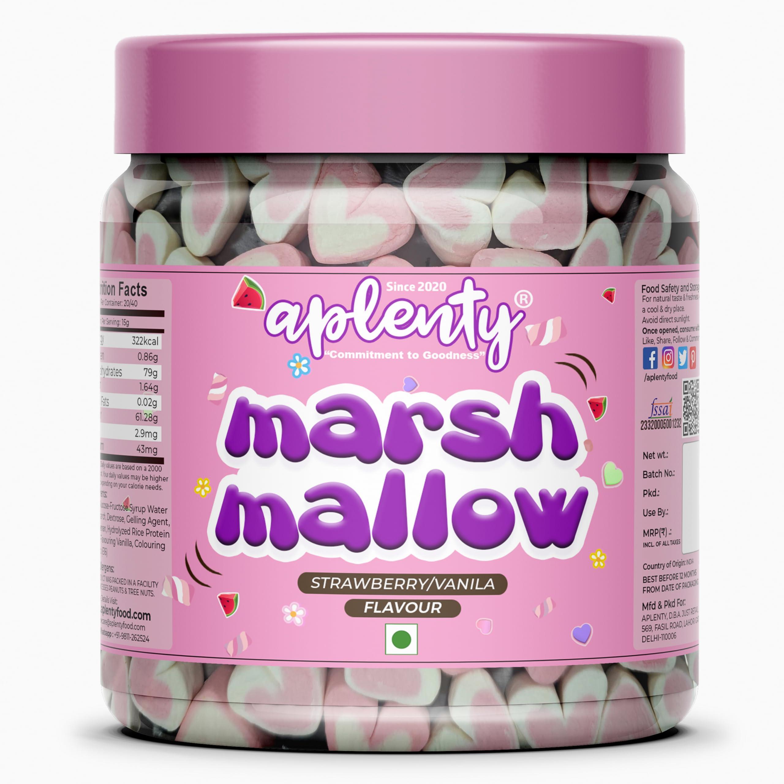 Youpick Tastify Vegan Pink & White Heart Marshmallows Candy - 175 Gms (80 Pieces) ~ Assorted Fruit Flavour ~ Pure Veg Heart Shape Marshmallow