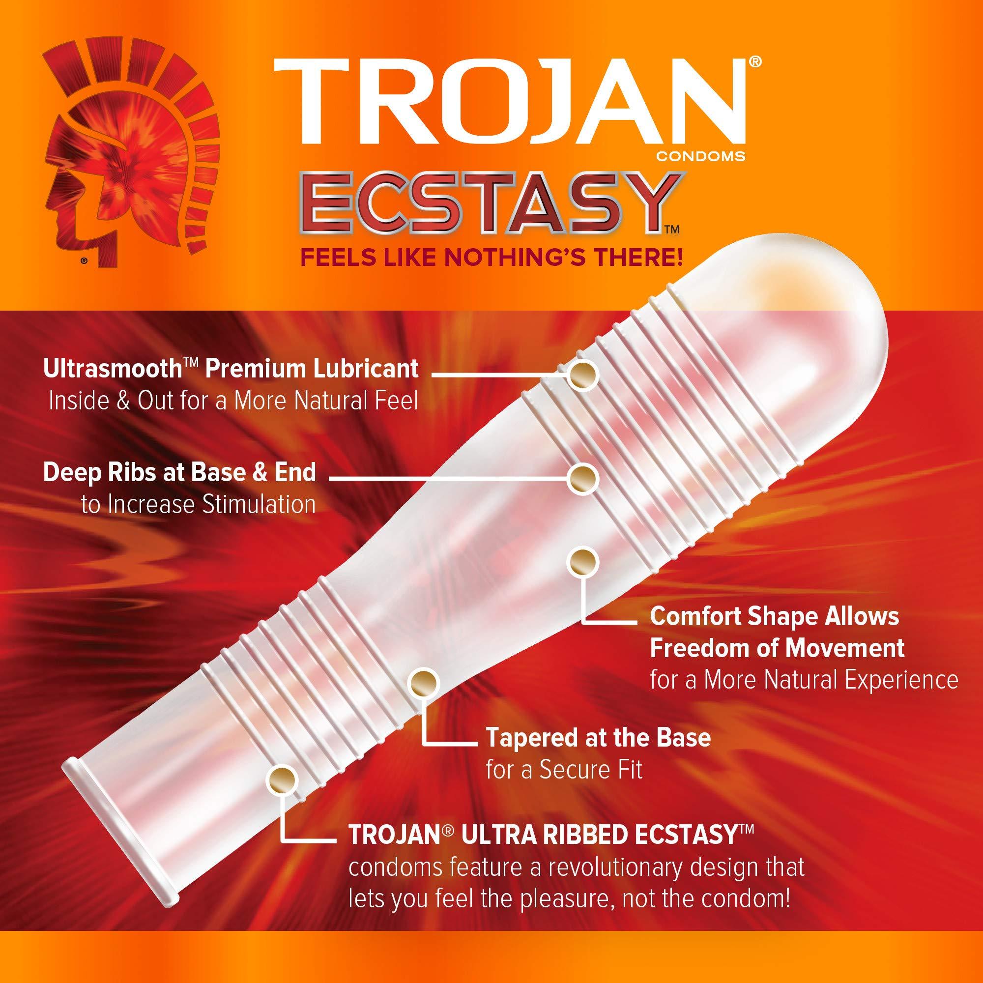 Trojan Trojan Double Ecstasy Lubricated Condoms - 10 Count
