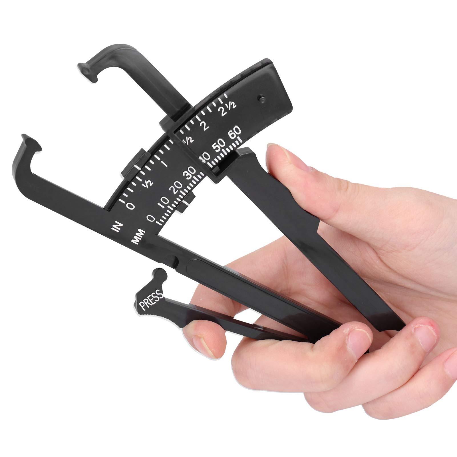 Tand Skinfold Caliper, Fat Measurement Tool Accurate Measurement Handheld Fat Caliper Body Fat Caliper Simple Operation for Measuring Body Fat for Woman for Man(Black metric fat caliper)
