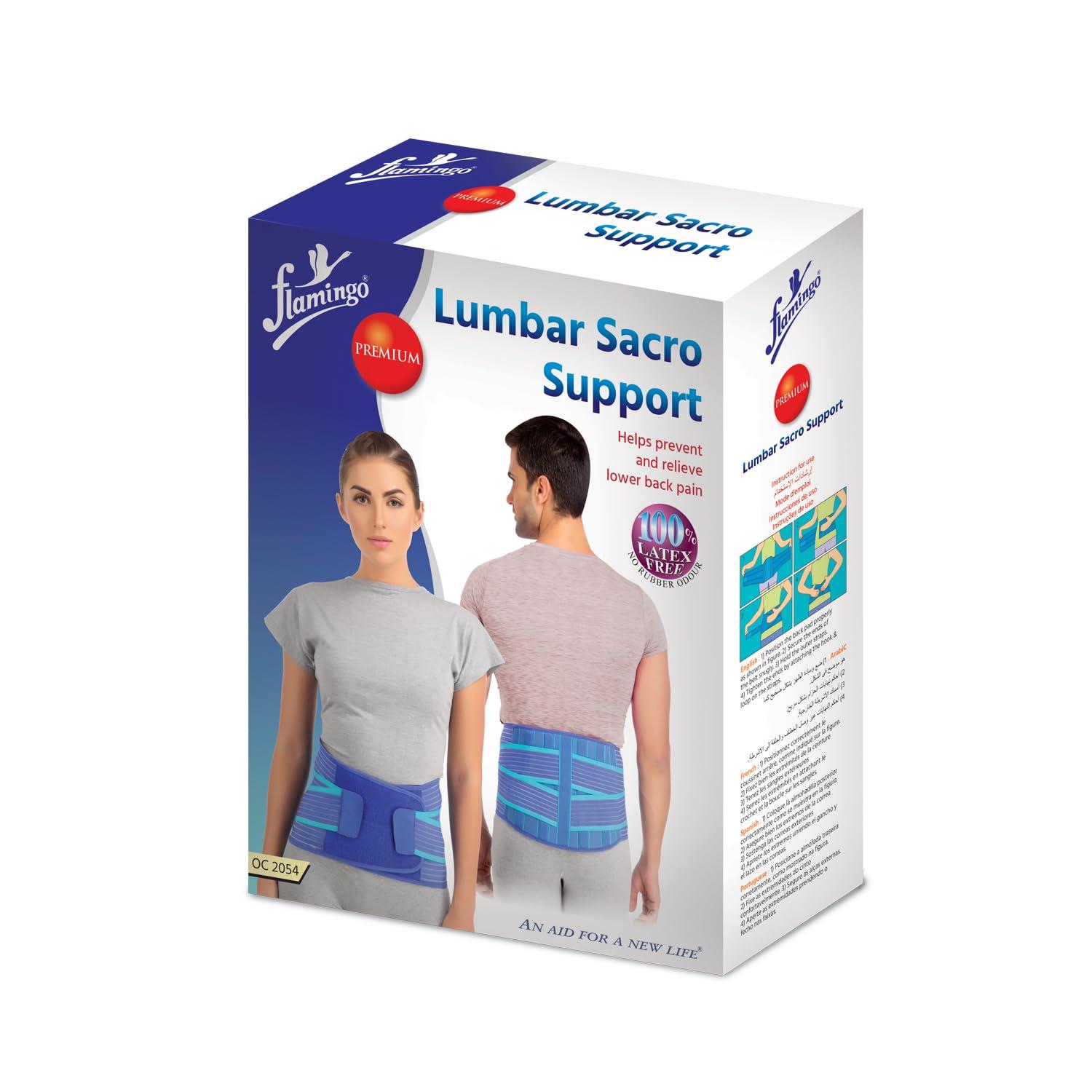Flamingo Flamingo Premium Lumbar Sacro Support (L.S.Belt), Blue (L)
