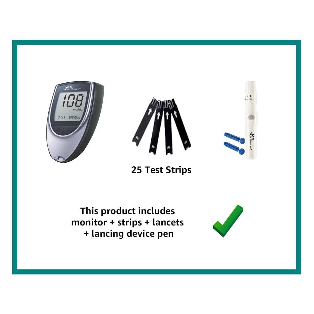 Dr. Morepen Dr. Morepen GlucoOne Blood Glucose Monitor Model BG-03 with 25 Strips