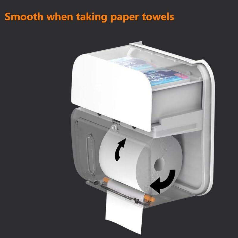 ORIGINAL MART ORIGINAL MART Tissue Box Cover Rectangular Waterproof Wall-Mounted Non-Perforated Tissue Box, ABS Material, Suitable for All Kinds of Pumping Paper, Toilet Paper, Roll Paper